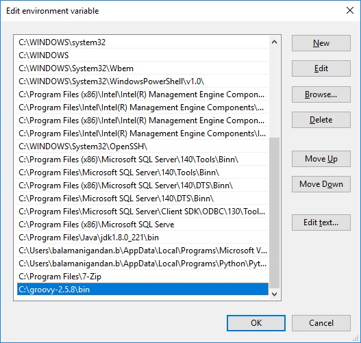 Setting up the environment variable for Groovy Compiler